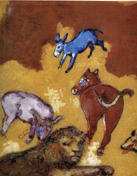 『ライオン・グロウン・オールド』 現代マルク・シャガール Oil Paintings